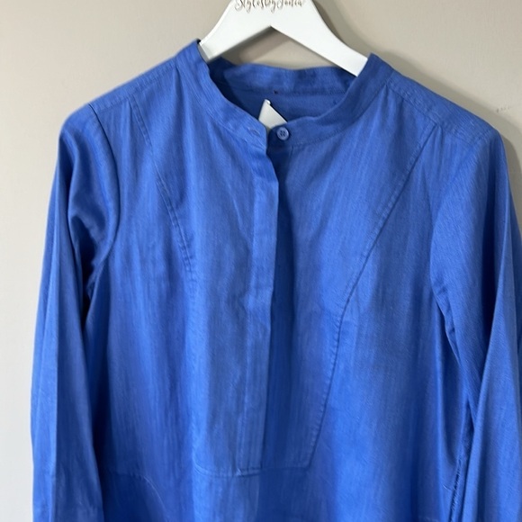 BOSS Hugo Boss Long Sleeve Shirt Dress Button Placket Blue Dust Sz M NEW - Picture 4 of 16